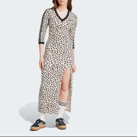 Adidas Black and Cream Patterned Dress - Picture 1 of 5